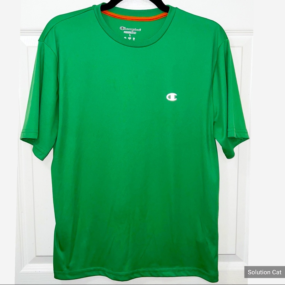 Champion Powertrain Solid Green Short Sleeve Shirt Men’s Size Large